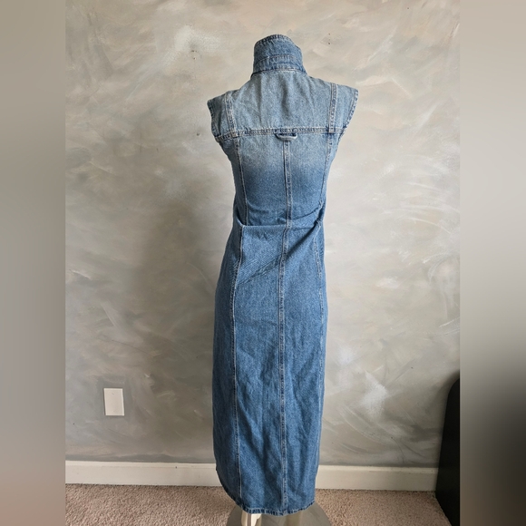 Yoko's Sleeveless Denim Jean Maxi Dress Snap Down Sz M - Picture 3 of 9